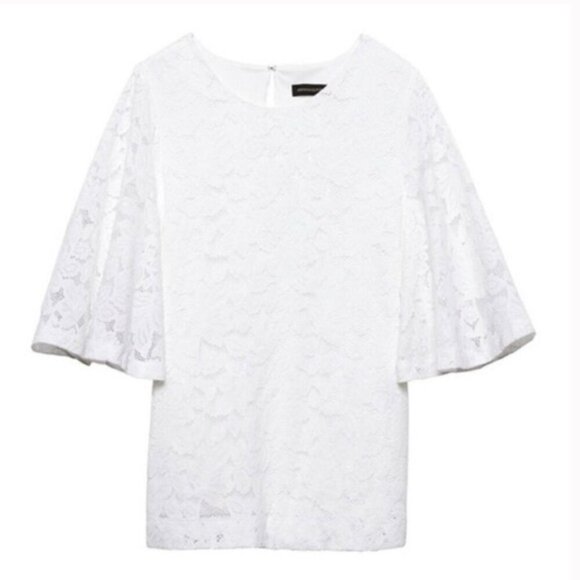 Banana Republic white lace bell sleeve top size small - Picture 1 of 4